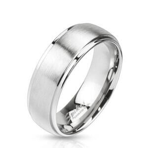 316L stainless steel silver Band hypoallergenic wedding women’s Ring size 5‎